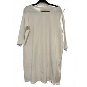 Eileen Fisher minimalist stretch long sleeve white shift dress sz XL #1474